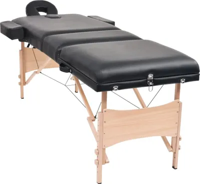 Produktbild von vidaXL Massageliege 3-Zonen mit Hocker Klappbar 10 cm Sitz Schwarz