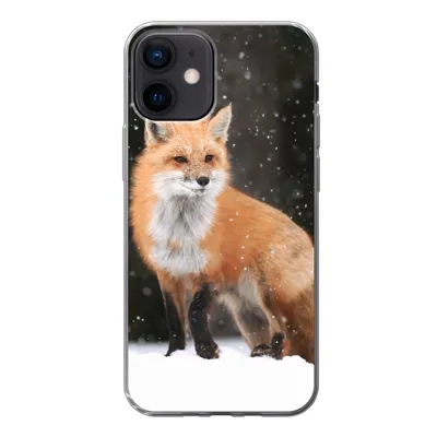 Produktbild von MuchoWow® Handyhülle Schutzhülle Hülle für iPhone 12 Fuchs - Schnee - Winter Silikon Softcase Handy Hülle - Schutzhülle