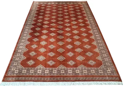 Produktbild von Teppich HANDGEKNÜPFT SHALIMAR PENTAG SEHR FEIN | Farbe: Terra; Größe: 170x240 cm | strapazierfähig und leicht zu reinigen | Wohnzimmer | Schlafzimmer