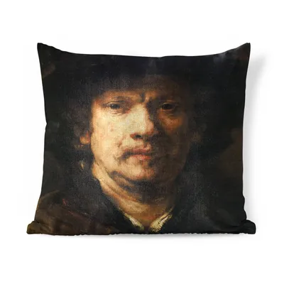 Obrázek produktu pro MuchoWow® Dekorační polštář Polštář na pohovku Dekorační polštář do obývacího pokoje 60x60 Autoportrét - obraz, Rembrandt van Rijn