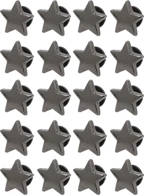 Image de Qcwwy Bouton ?tudiant ? rivet en forme d'?toiles pour d?corer des chaussures de v?tement avec des vis, Brillant Plaqu ? Antirust -accessoires pour v?tements, 20pcs (couleur pistolet plat)