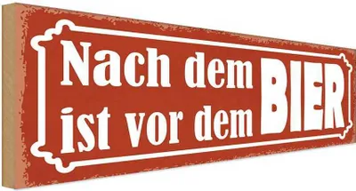 Produktbild von vianmo Holzschild 10x27 cm nach dem ist vor BIER Essen Trinken