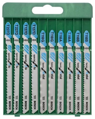 Produktbild von Stichsägeblatt-Set T-Schaft, 2x T 118 A/T 118 B/T 118 G/T 127 D/T 227 D,10-tlg.