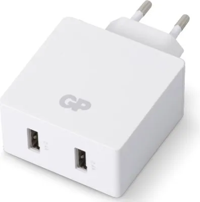 Zdjęcie produktu dla Ładowarka sieciowa USB 2xUSB (2,4A + 2,4A) do wszystkich telefonów/tabletów Biała