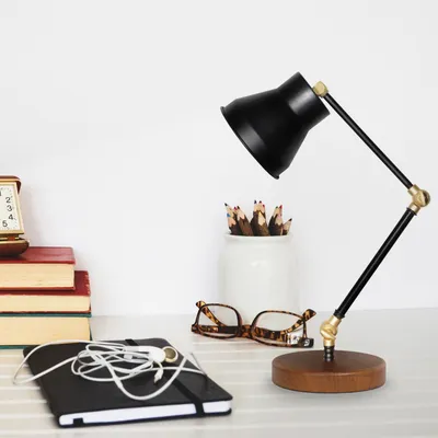 Immagine prodotto di Opviq, lampada da tavolo di alta qualità (attacco E14, 40W), colore nero, altezza 41 cm. Realizzata in metallo al 100%. Design moderno