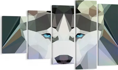 Produktbild von Bild auf Leinwand - Leinwandbild - Hund Husky Portrait - 100x60cm - Wand Bild - Wanddeko - Leinwanddruck - Bilder - Kunstdruck - Wanddekoration - Leinwand bilder - Wandkunst - EG100x60-3080