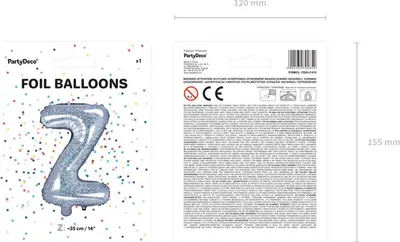 Immagine prodotto di Palloncino in foil lettera "Z", 35 cm, olografico