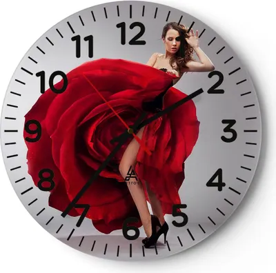 Produktbild von Wanduhr - Rund - Glasuhr - Karneval Kleidung Kultur Tänzerin - 40x40cm - Schleichendes Uhrwerk - Lautlos - zum Aufhängen bereit - Dekoration Modern - Wanddekoration aus Glas - C4AR40x40-2138