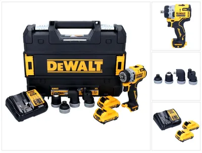 Zdjęcie produktu dla DeWALT DCD703L2T-QW, Wiertarka pistoletowa, Zamek centralny, Czarny, Żółty, 1 cm, 1500 RPM, 2 cm