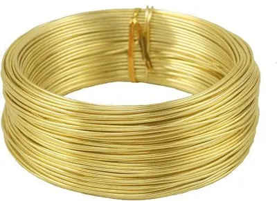 Produktbild von Draht für Dekoration TANEA, hellgold lackiert, 60m, Ø2mm - Aluminiumdraht