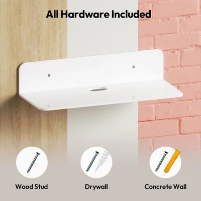 Produktbild von Wandregal Set, 2 kleine weiße Acryl Regale, ohne Bohren, für die Küche