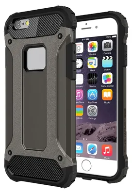 Produktbild von Mobigear Outdoor Schutzhülle für iPhone 6, Hartschalen-Rückseite, stoßfest - Schwarz