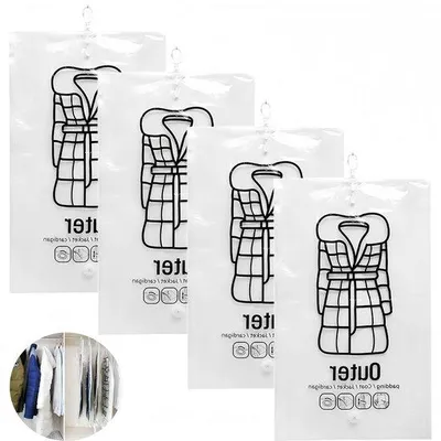 Produktbild von Hängende Vakuum-Aufbewahrungsbeutel – Platzsparend – 4 Stück – Blau – 67 x 110 cm
