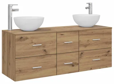 Immagine prodotto di vidaXL Set di 3 mobili da bagno, finitura "Artisan Oak", 49,5 x 35 x 63 cm
