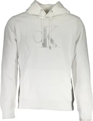Produktbild von Herren Kapuzen-Sweatshirt Weiß - Baumwolle, Kontrast & Logo