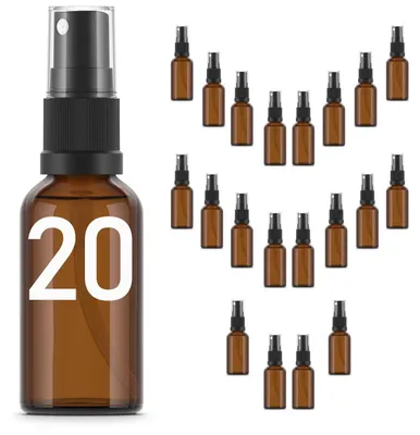Produktbild von Zerstäuber – Sprühflasche – Bernstein-Glas – 30 ml – Set mit 20 Stück