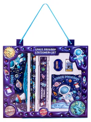 Produktbild von 7-teiliges Cartoon-Schreibset für Kinder, Geschenkidee zum Schulanfang, Stifte-Set in Geschenkbox, Grundschulbedarf mit Radiergummi und Lineal, Geschenkidee zum Kindertag, Kindergarten-Souvenir
