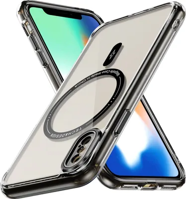 Obrázek produktu pro Magnetické průhledné pouzdro pro iPhone XS Max, kompatibilní s MagSafe, hybridní nárazuvzdorné ochranné pouzdro Černý