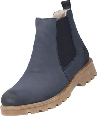 Obrázek produktu pro Rieker dámské chelsea boot zateplené kotníkové boty s blokovým podpatkem 73250, velikost:40 EU, barva:Blue