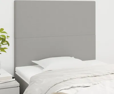 Produktbild von The Living Store Kopfteile 2 Stk. Hellgrau 80x5x78/88 cm Stoff