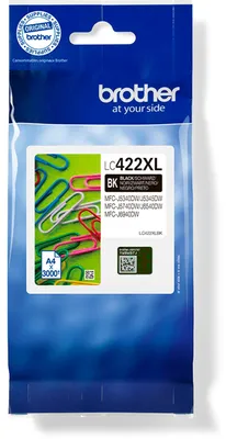 Produktbild von Brother LC422XLBK Druckerpatrone 1 Stück(e) Original Hohe (XL-) Ausbeute Schwarz