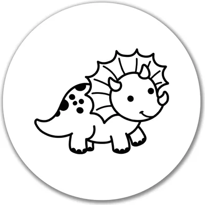 Produktbild von Huuraa Aufkleber Triceratops Dinosaurier 10cm rund Sticker Geschenkidee