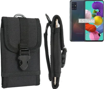Produktbild von K-S-Trade Holster Handy Hülle kompatibel mit Samsung Galaxy A51 Holster Handytasche Gürtel Tasche Schutz Hülle Robust Outdoor schwarz