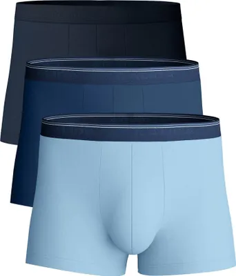 Produktbild von CALIDA Herren Boxershorts, 3er Pack - Natural Benefit, Elastikbund, Single Jersey Blau (Atlantic) L (52/54)