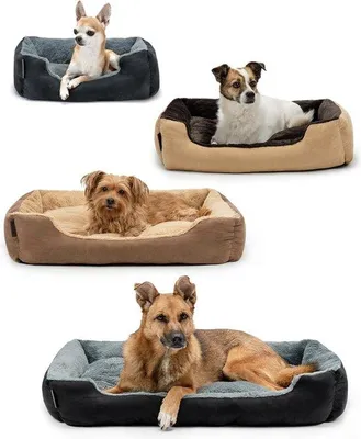 Productafbeelding van Famanu hondenbed met omkeerbaar kussen en antislipbodem - Beige/Bruin