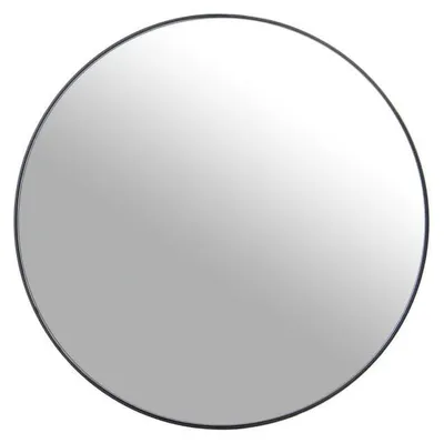 Produktbild von DRW Runder Wandspiegel aus Metall in Schwarz, 80 x 80 x 5 cm