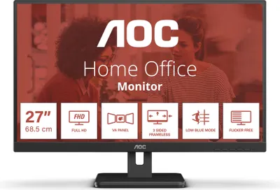 Obrázek produktu pro AOC 27E3UM, 68,6 cm (27"), 1920 x 1080 px, Full HD, 4 ms, Černá