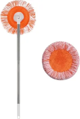 Produktbild von Kulatý mop otočný o 360 stupňů, univerzální mop s flexibilní rukojetí + 2 čisticí utěrky - CORALMOPCLO