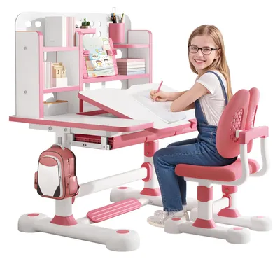 Image de Bureau et chaise de bureau réglables pour enfants
