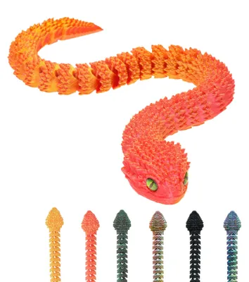 Produktbild von Dekofigur 3D Schlange – 21 cm | Fantasy Sammlerfigur – Rot-Gold