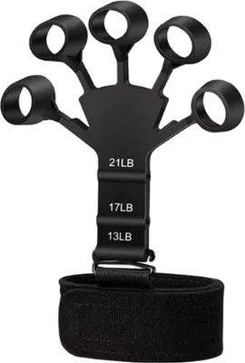 Image de Jumada's - Entraîneur de préhension - 2 pièces - Pour une préhension puissante - Entraîneur pour avant-bras et mains - Améliorez votre force de préhension - Indispensable pour le fitness - Matériau en silicone résistant - Couleur : noir