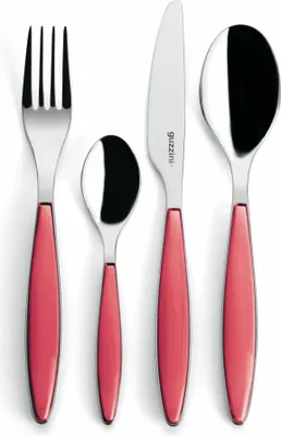 Image de GUZZINI Feeling Set de couverts 24 pièces rouge transparent