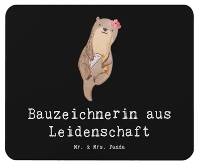 Produktbild von Mr. & Mrs. Panda Mousepad Bauzeichnerin Leidenschaft - Schwarz - Geschenk, Mouse Pad, Mauspad, pc, notebook