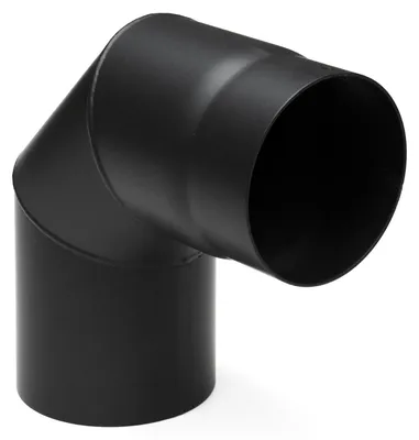 Produktbild von Raik Basic Rauchrohrbogen 200mm schwarz 90° ohne Tür für Rauchrohr / Ofenrohr
