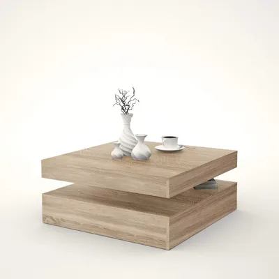 Produktbild von FORTE Coffee Tables Couchtisch mit Ablagefläche und rotierender Tischplatte, Hol