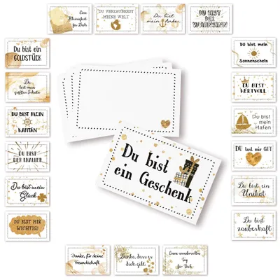 Produktbild von 20 kleine Spruchkarten DU BIST … - Sprüche Karten 8,5 x 5,5 cm