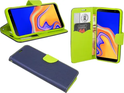 Productafbeelding van Samsung Galaxy J4+ Plus (J415F) flip case, beschermhoes, blauw-groen