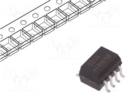 Produktbild von 1x Optokoppler Uce: 80V VOD206T Optokoppler - ausgang SMD   Kanäle: 2