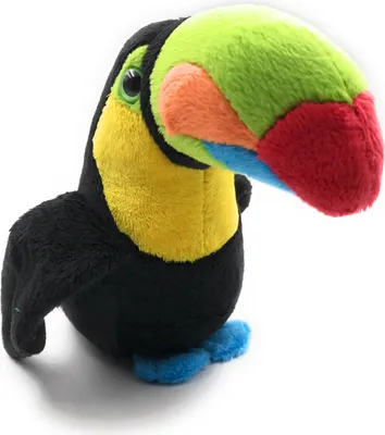 Image de Onwomania Peluche Tissu Animal Tukan pêcheur noir Oiseau 15 cm