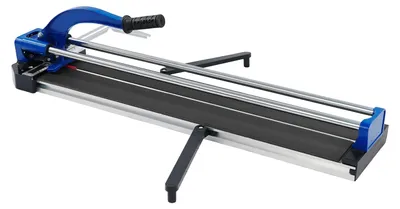 Produktbild von Manueller Fliesenschneider - Doppelschiene - Für keramische Wand- und Rillenfliesen - Schnittstärke bis 15 mm - Schneidrad aus Wolframlegierung - Blau