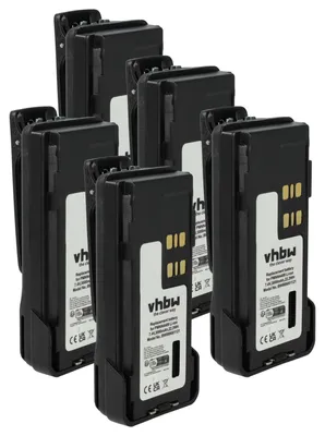 Produktbild von vhbw 5x Akku Ersatz für Motorola PMNN4490B, PMNN4493, PMNN4491, PMNN4491B für Funkgerät, Walkie Talkie (3000 mAh, 7,4 V, Li-Ion) + Gürtelclip
