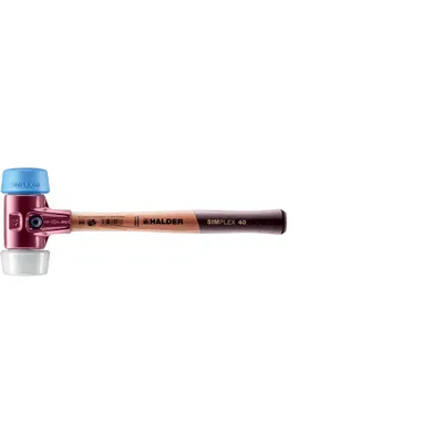 Produktbild von HALDER SIMPLEX Schonhammer Ø 50:40 mm TPE-soft blau / Superplastik weiß