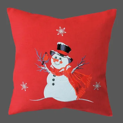 Produktbild von Kissenhülle 40 x 40 cm Stickerei Schneemann 40 x 40 cm Kissenhülle