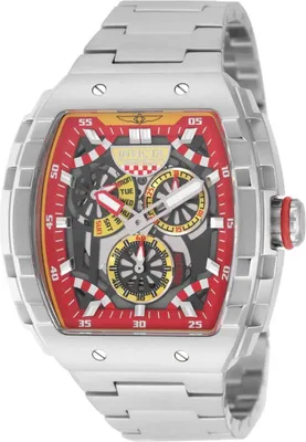 Produktbild von Invicta Invicta Racing 49221 Herrenarmbanduhr - Quartz Uhrwerk - Edelstahl mit rotem Zifferblatt - 47 mm