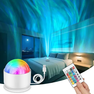 Obrázok produktu pre Noorderlicht Projektor, LED projektor oblohy s funkciami 3 v 1, napájanie cez USB, stmívateľné svetlo imitujúce polárnu záru