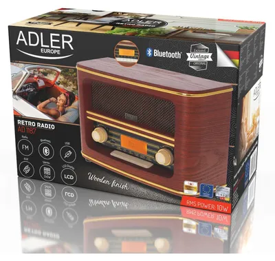 Image de Adler | AD 1187 | Retro Radio | AUX in | Drewniane | Funkcja alarmu